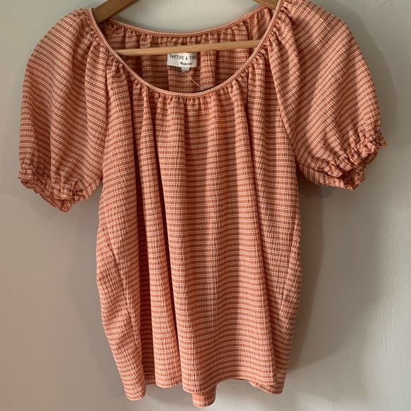 Madewell puff sleeve striped peasant top Small - Picture 5 of 5